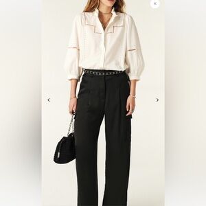 ba&sh Navy Straight Leg Pants